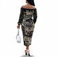 African People's Free Food Program Off The Shoulder Long Sleeve Dress Black Panther Newspaper Collage Black Panther Party