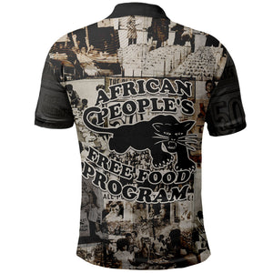 African People's Free Food Program Polo Shirt Black Panther Newspaper Collage Black Panther Party