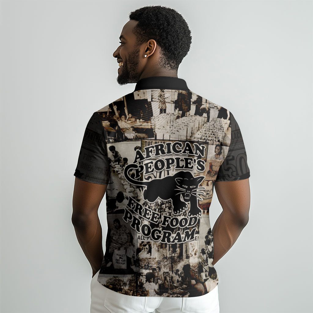 African People's Free Food Program Polo Shirt Black Panther Newspaper Collage Black Panther Party