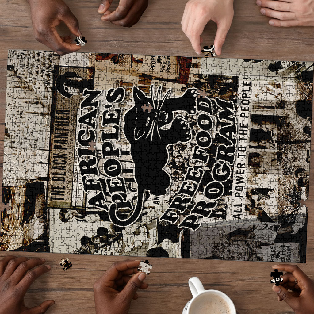 African People's Free Food Program Puzzle Black Panther Newspaper Collage Black Panther Party