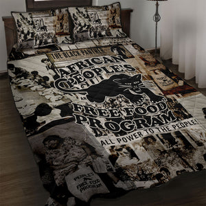 African People's Free Food Program Quilt Bed Set Black Panther Newspaper Collage Black Panther Party