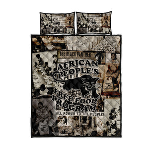African People's Free Food Program Quilt Bed Set Black Panther Newspaper Collage Black Panther Party