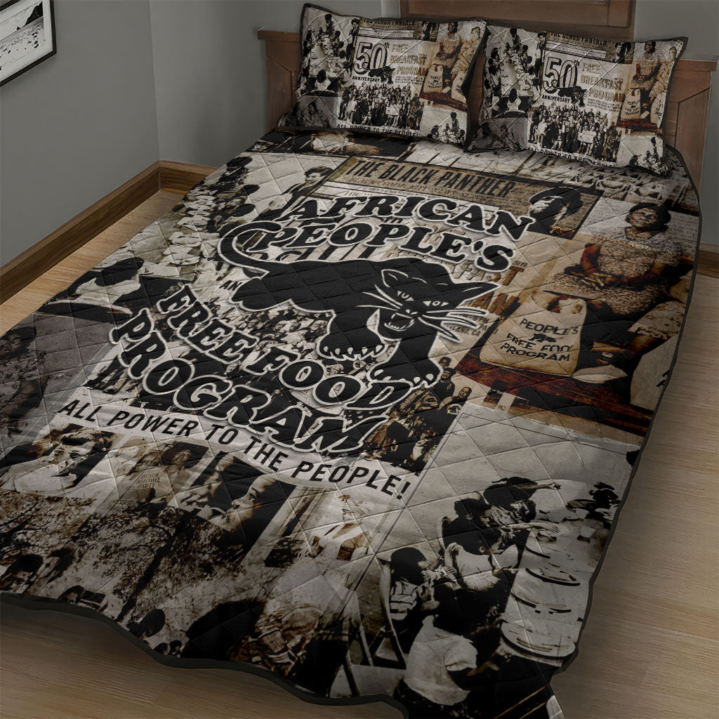 African People's Free Food Program Quilt Bed Set Black Panther Newspaper Collage Black Panther Party