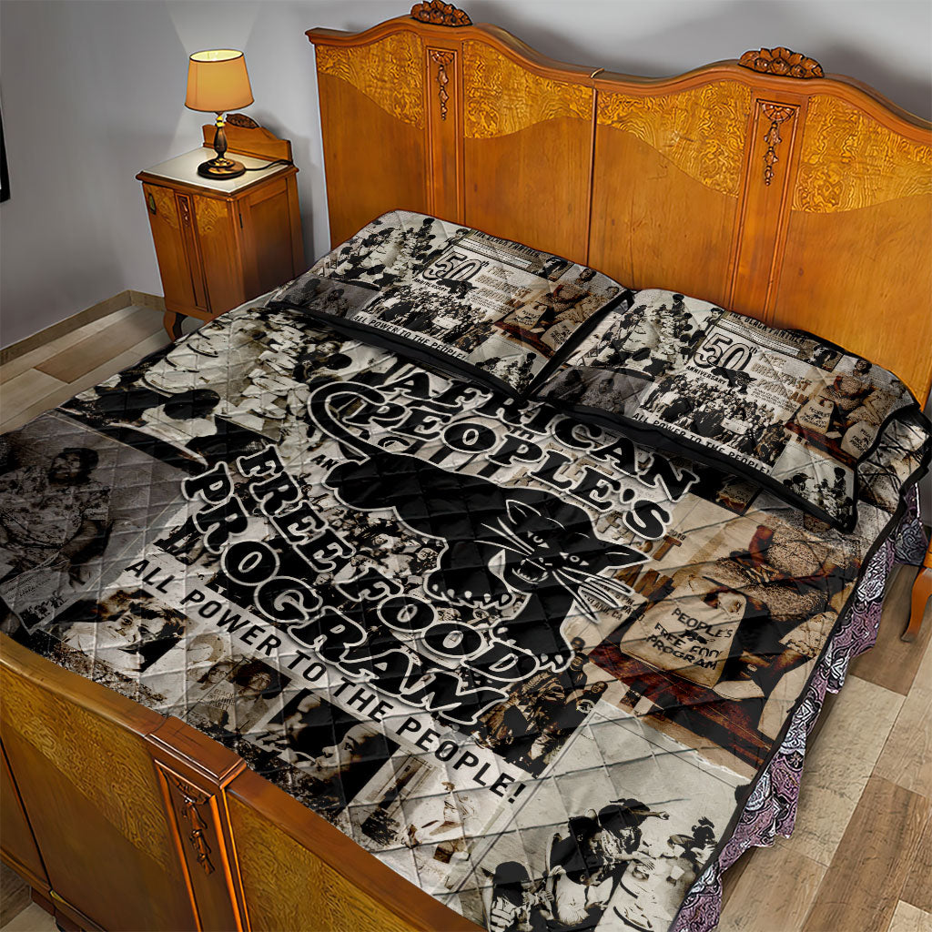 African People's Free Food Program Quilt Bed Set Black Panther Newspaper Collage Black Panther Party