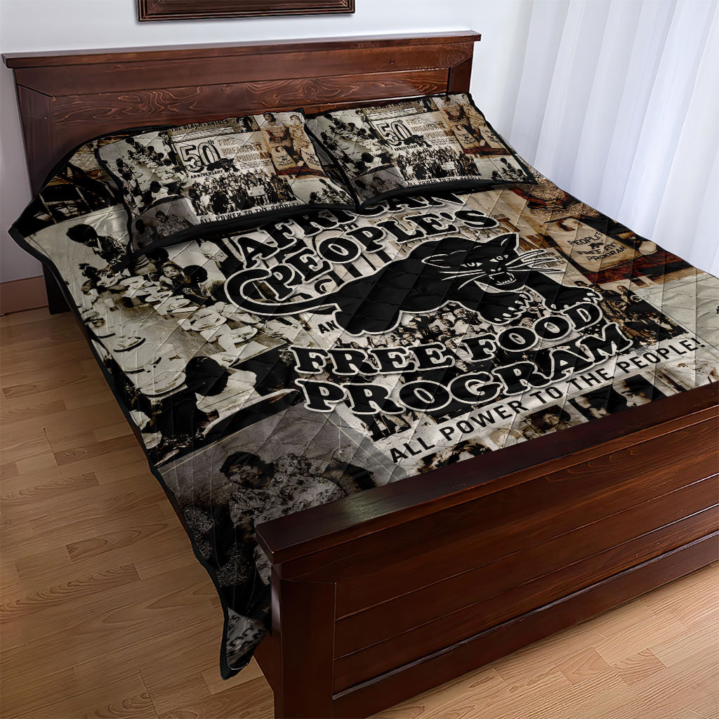 African People's Free Food Program Quilt Bed Set Black Panther Newspaper Collage Black Panther Party