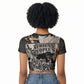 African People's Free Food Program Raglan Cropped T shirt Black Panther Newspaper Collage Black Panther Party