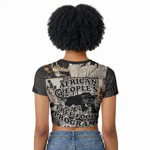 African People's Free Food Program Raglan Cropped T shirt Black Panther Newspaper Collage Black Panther Party