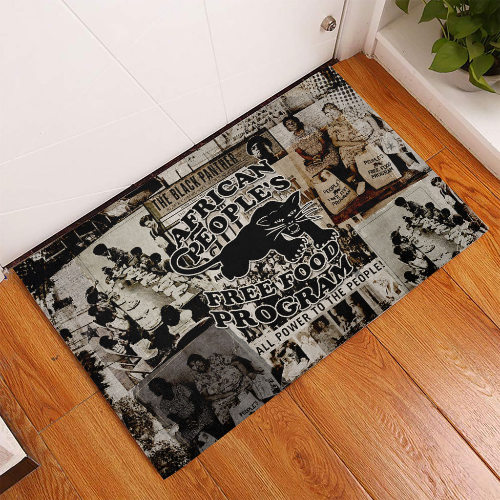 African People's Free Food Program Rubber Doormat Black Panther Newspaper Collage Black Panther Party