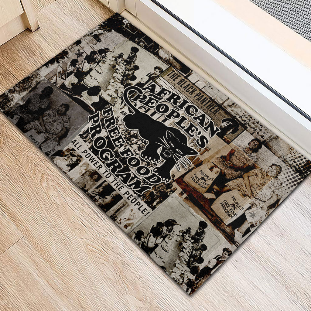 African People's Free Food Program Rubber Doormat Black Panther Newspaper Collage Black Panther Party
