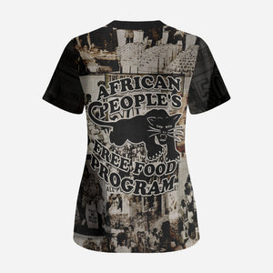 African People's Free Food Program Scrub Top Black Panther Newspaper Collage Black Panther Party
