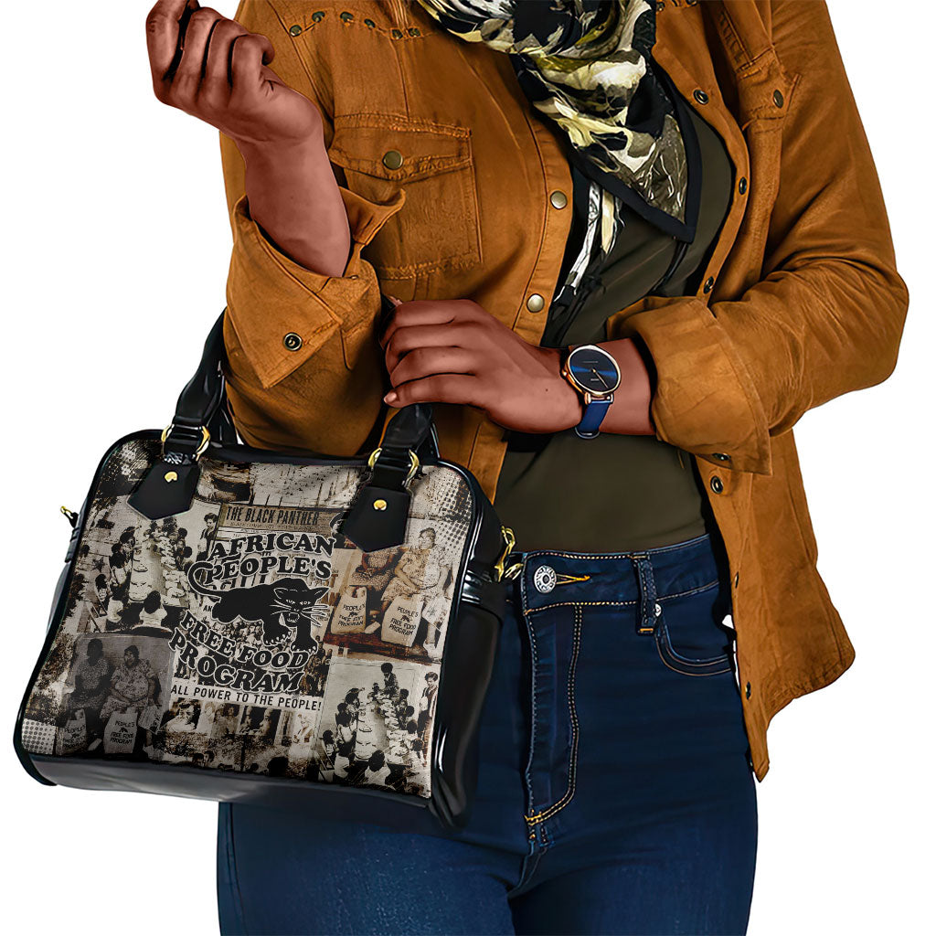 African People's Free Food Program Shoulder Handbag Black Panther Newspaper Collage Black Panther Party