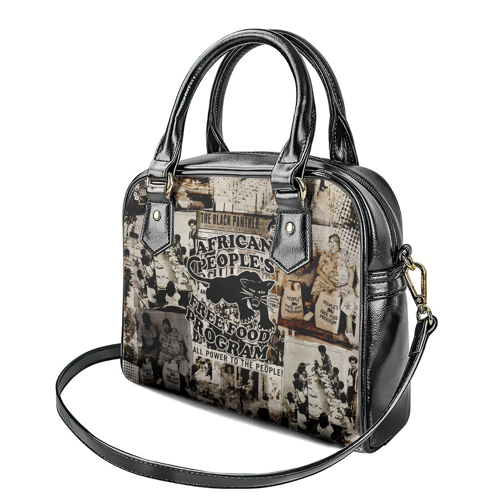 African People's Free Food Program Shoulder Handbag Black Panther Newspaper Collage Black Panther Party