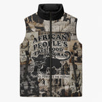 African People's Free Food Program Sleeveless Puffer Jacket Black Panther Newspaper Collage Black Panther Party
