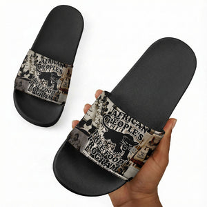 African People's Free Food Program Slide Sandals Black Panther Newspaper Collage Black Panther Party