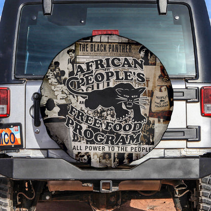 African People's Free Food Program Spare Tire Cover Black Panther Newspaper Collage Black Panther Party