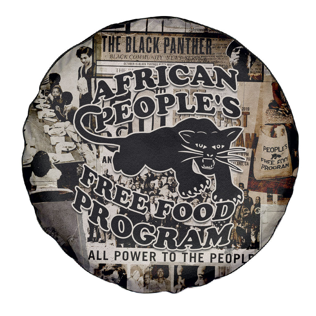 African People's Free Food Program Spare Tire Cover Black Panther Newspaper Collage Black Panther Party