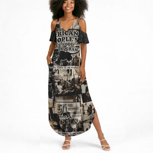 African People's Free Food Program Summer Maxi Dress Black Panther Newspaper Collage Black Panther Party