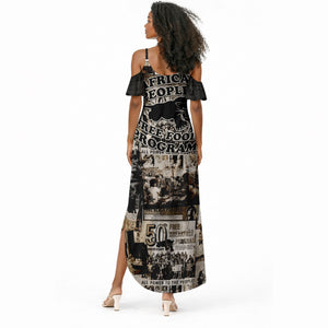 African People's Free Food Program Summer Maxi Dress Black Panther Newspaper Collage Black Panther Party