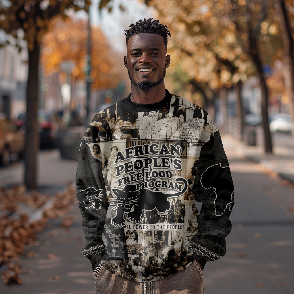 African People's Free Food Program Sweatshirt Black Panther Newspaper Collage Black Panther Party