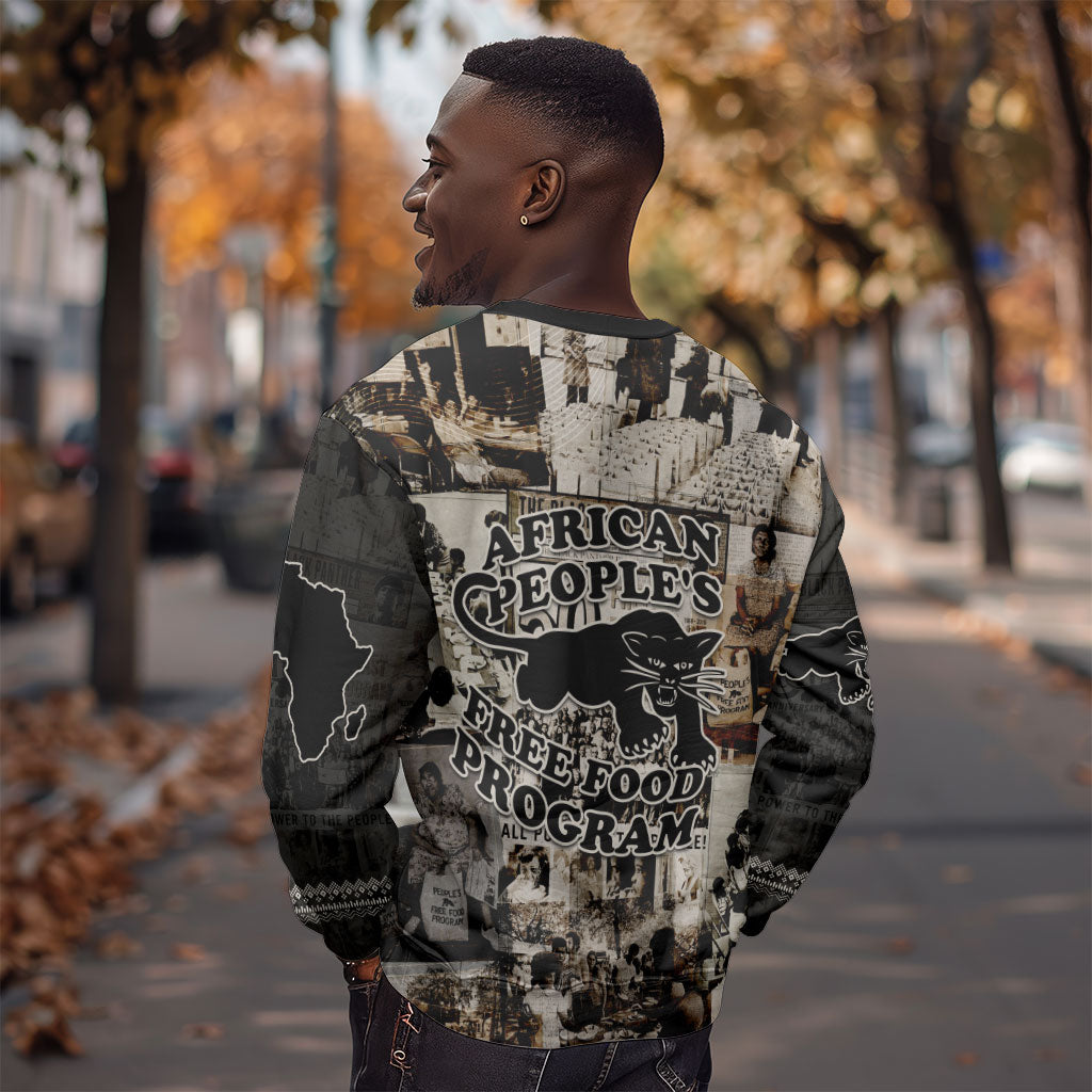 African People's Free Food Program Sweatshirt Black Panther Newspaper Collage Black Panther Party