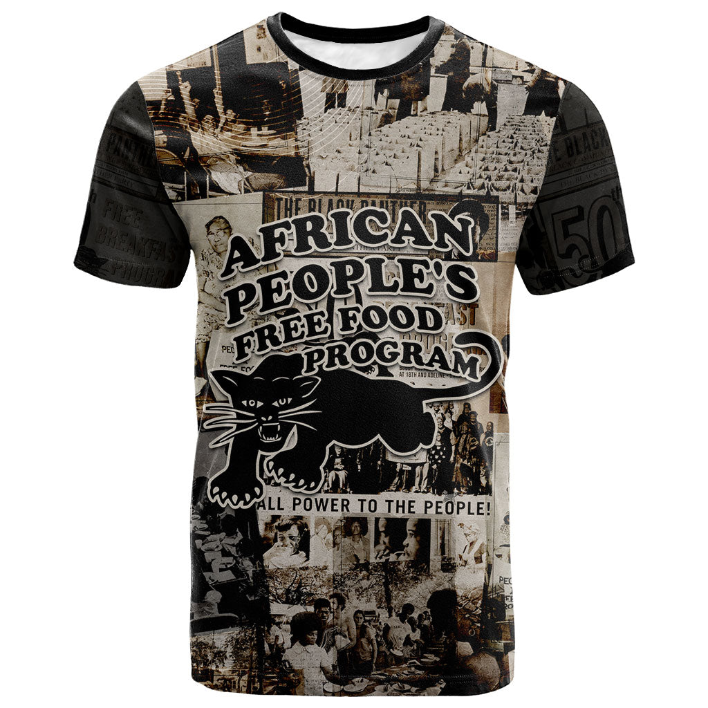 African People's Free Food Program T shirt Black Panther Newspaper Collage Black Panther Party