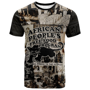 African People's Free Food Program T shirt Black Panther Newspaper Collage Black Panther Party