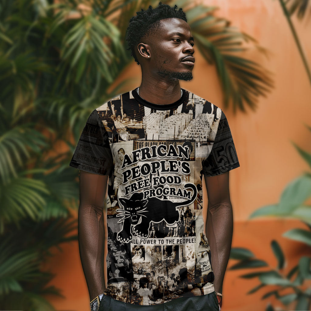 African People's Free Food Program T shirt Black Panther Newspaper Collage Black Panther Party
