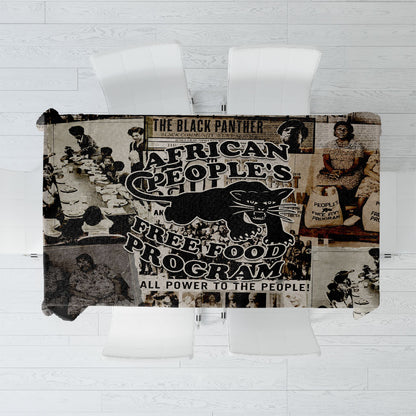 African People's Free Food Program Tablecloth Black Panther Newspaper Collage Black Panther Party