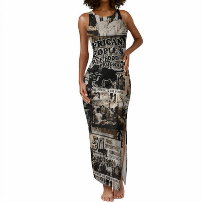 African People's Free Food Program Tank Maxi Dress Black Panther Newspaper Collage Black Panther Party