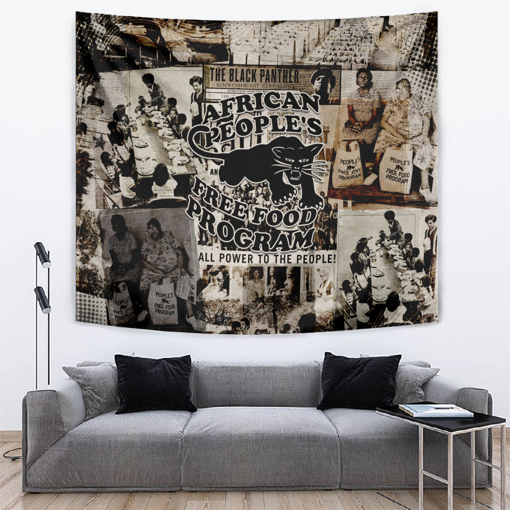 African People's Free Food Program Tapestry Black Panther Newspaper Collage Black Panther Party