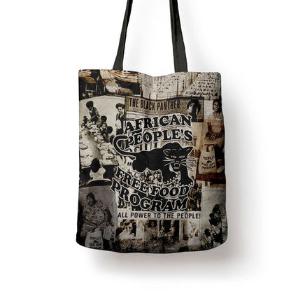 African People's Free Food Program Tote Bag Black Panther Newspaper Collage Black Panther Party