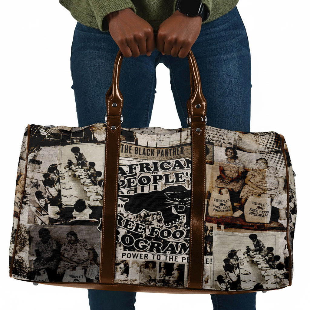 African People's Free Food Program Travel Bag Black Panther Newspaper Collage Black Panther Party