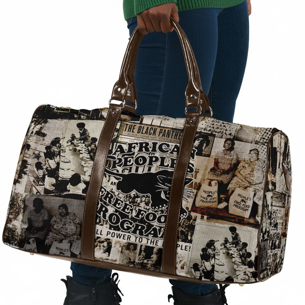 African People's Free Food Program Travel Bag Black Panther Newspaper Collage Black Panther Party