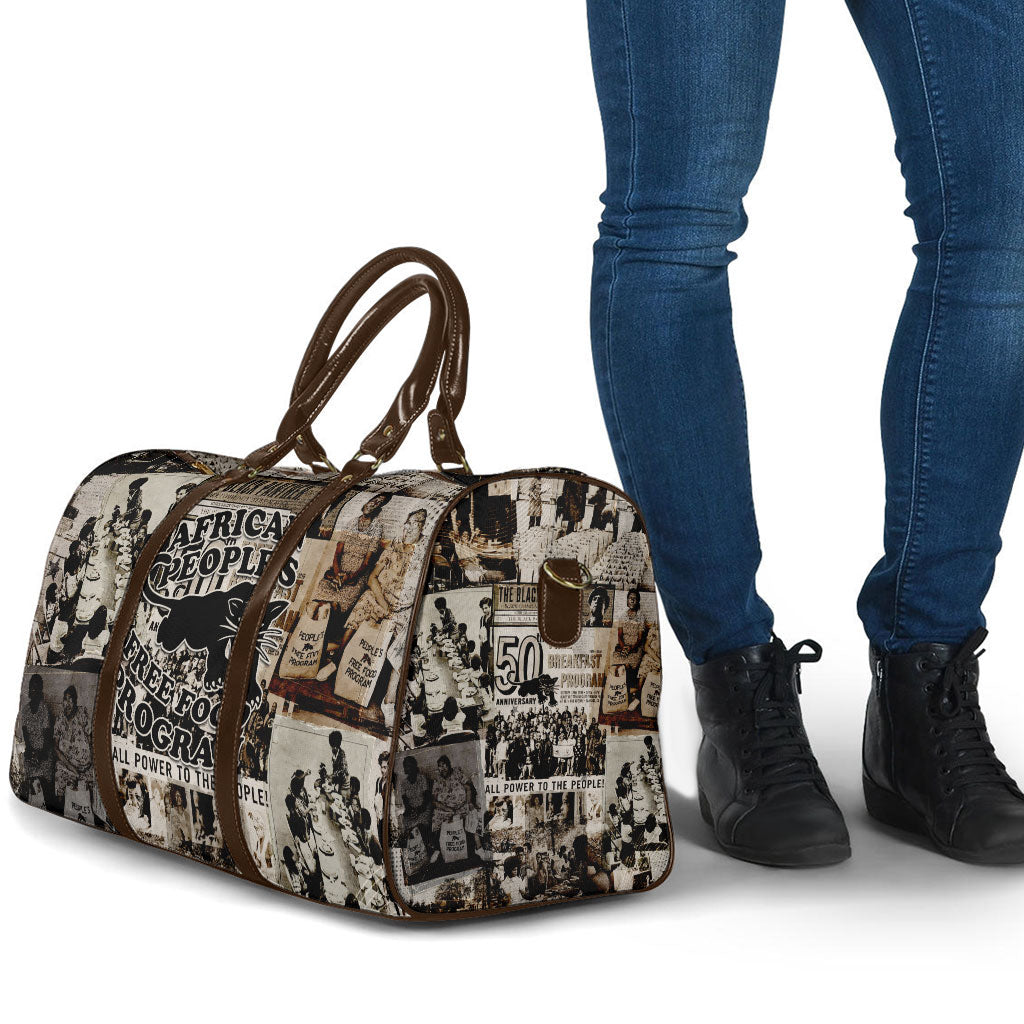 African People's Free Food Program Travel Bag Black Panther Newspaper Collage Black Panther Party