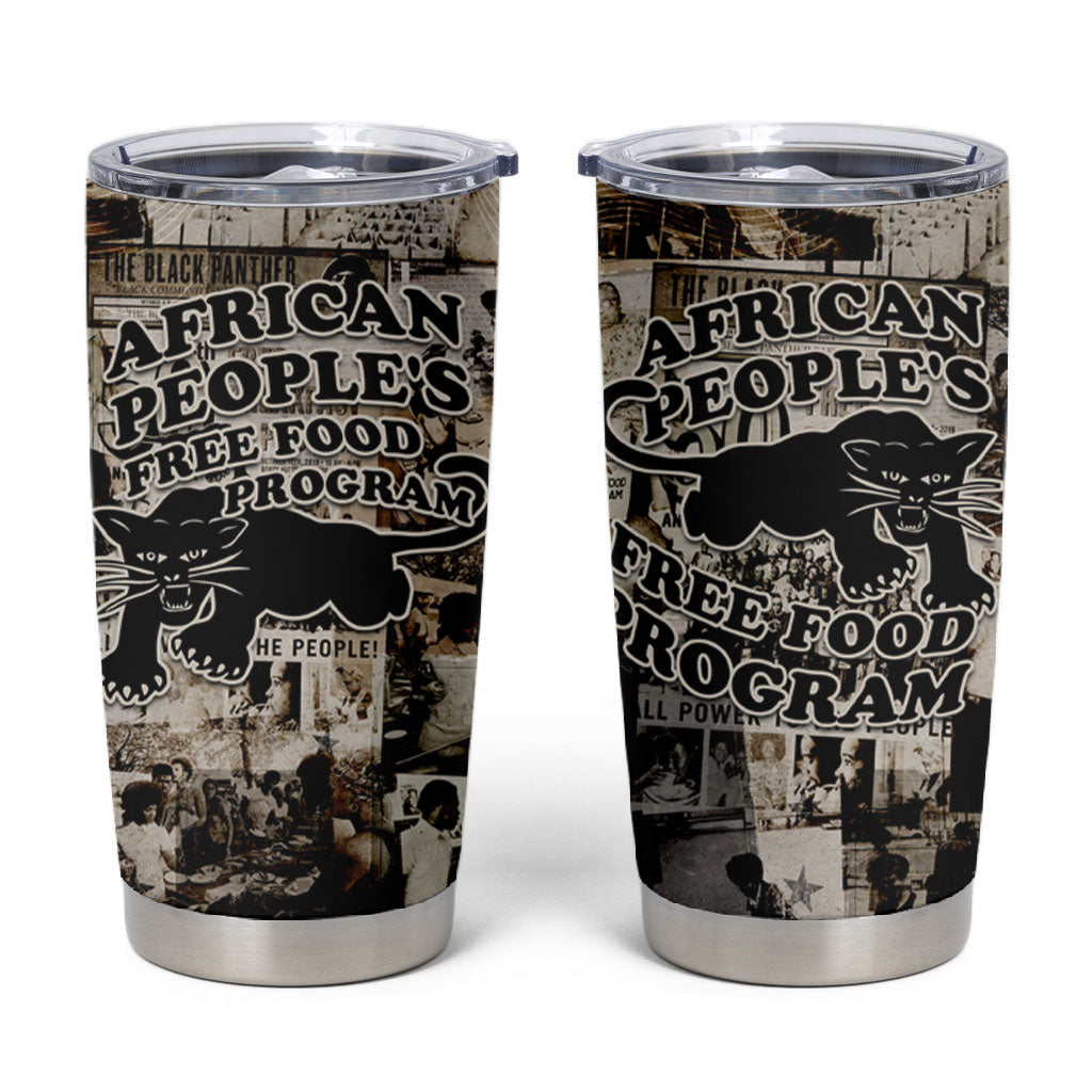 African People's Free Food Program Tumbler Cup Black Panther Newspaper Collage Black Panther Party