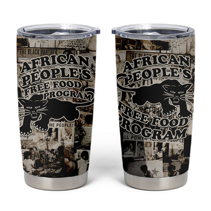 African People's Free Food Program Tumbler Cup Black Panther Newspaper Collage Black Panther Party