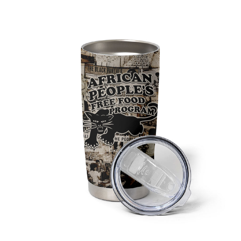 African People's Free Food Program Tumbler Cup Black Panther Newspaper Collage Black Panther Party