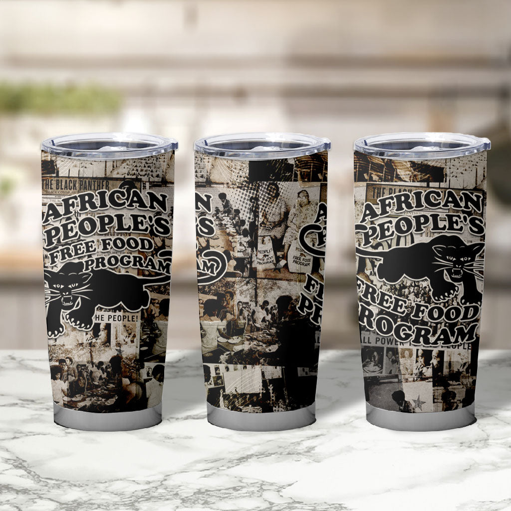 African People's Free Food Program Tumbler Cup Black Panther Newspaper Collage Black Panther Party