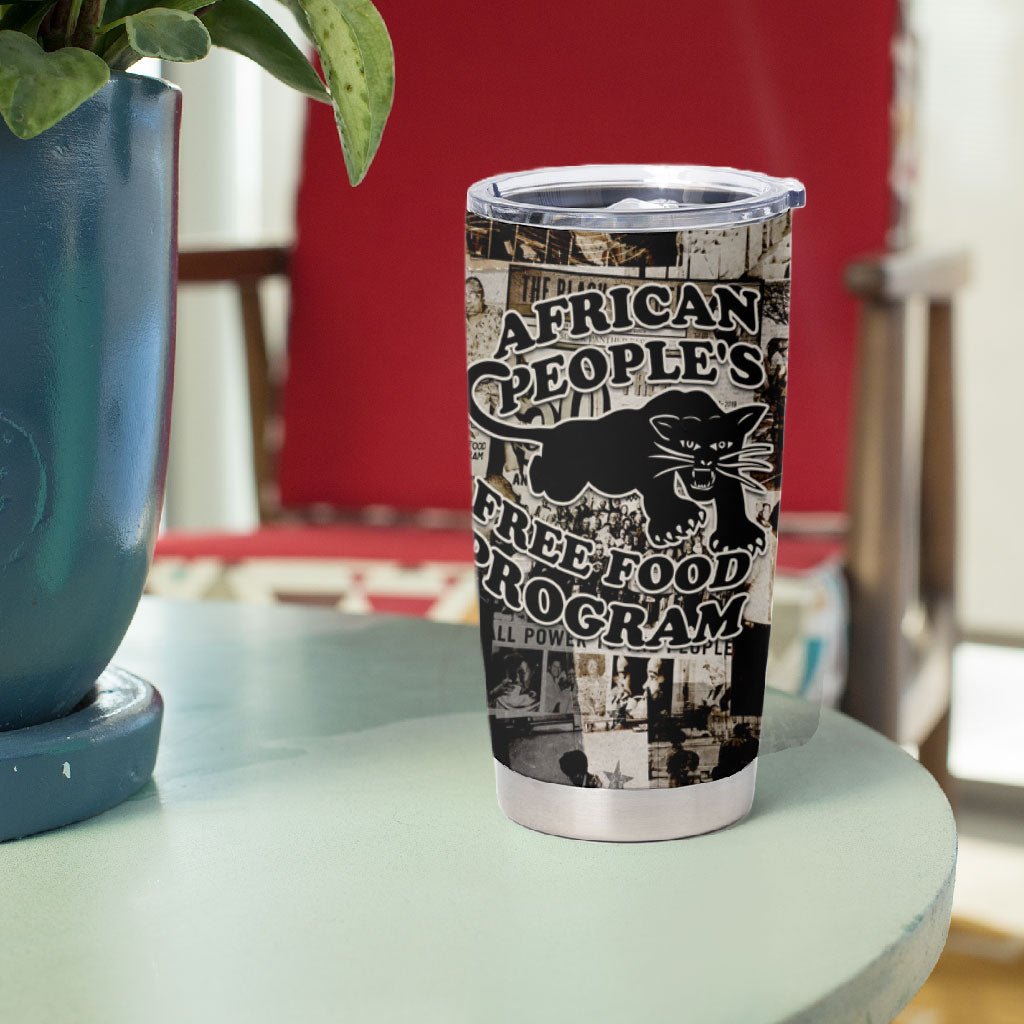 African People's Free Food Program Tumbler Cup Black Panther Newspaper Collage Black Panther Party