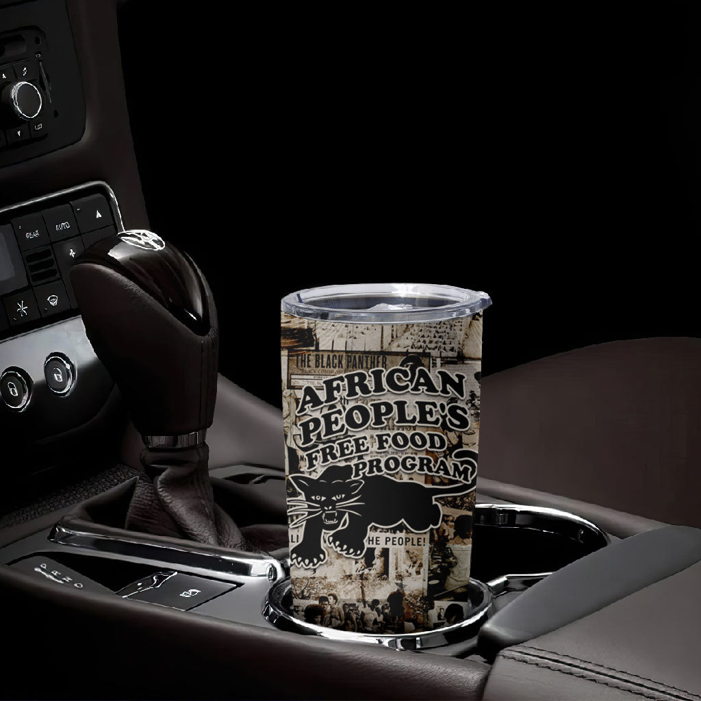 African People's Free Food Program Tumbler Cup Black Panther Newspaper Collage Black Panther Party