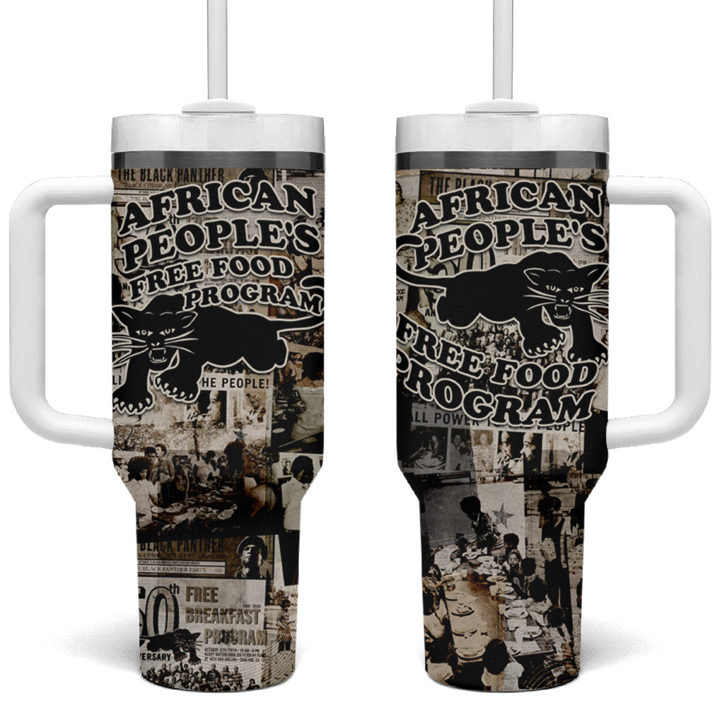 African People's Free Food Program Tumbler With Handle Black Panther Newspaper Collage Black Panther Party