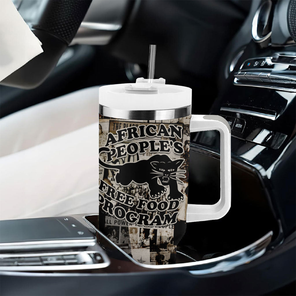 African People's Free Food Program Tumbler With Handle Black Panther Newspaper Collage Black Panther Party