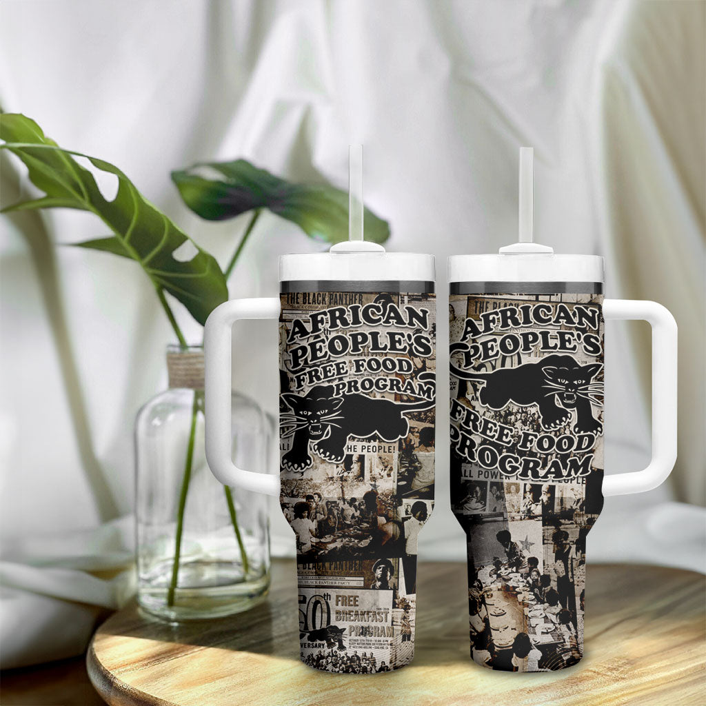 African People's Free Food Program Tumbler With Handle Black Panther Newspaper Collage Black Panther Party