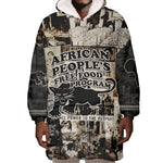 African People's Free Food Program Wearable Blanket Hoodie Black Panther Newspaper Collage Black Panther Party