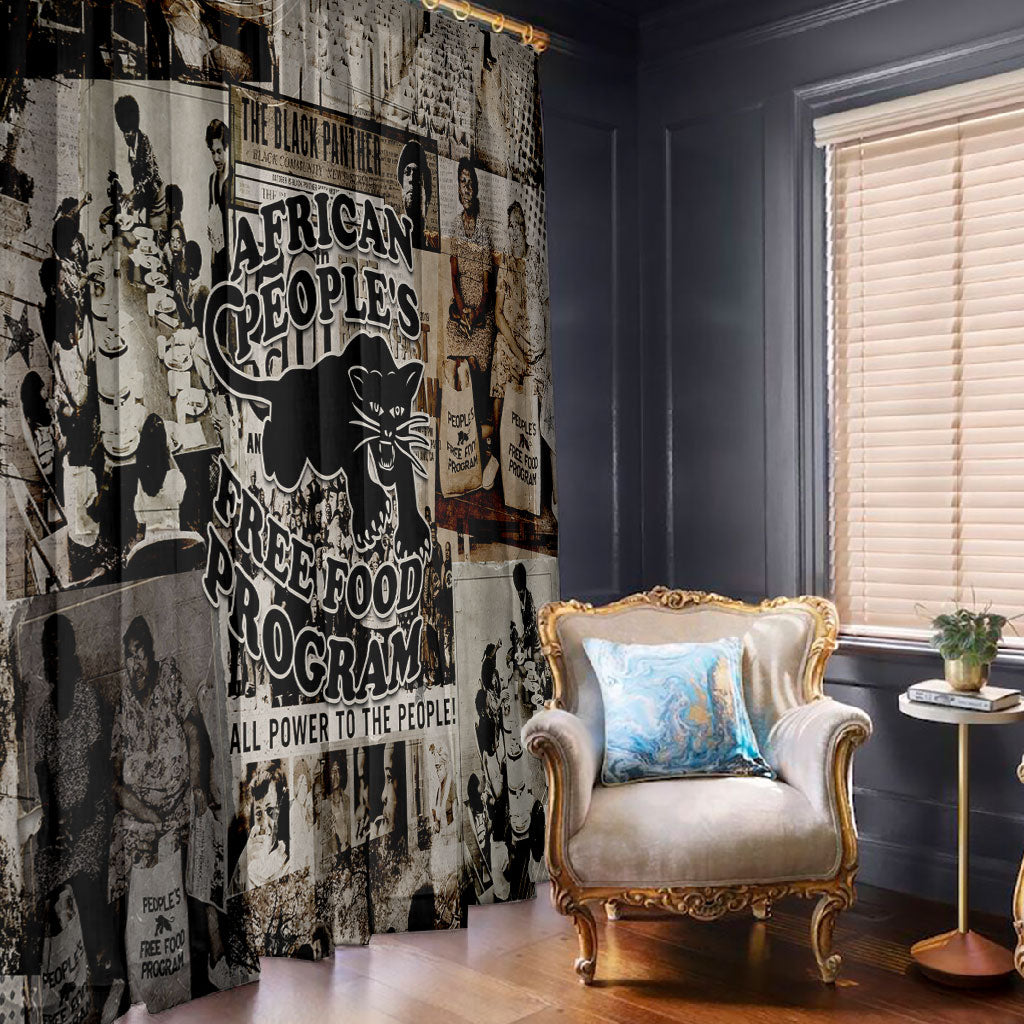 African People's Free Food Program Window Curtain Black Panther Newspaper Collage Black Panther Party