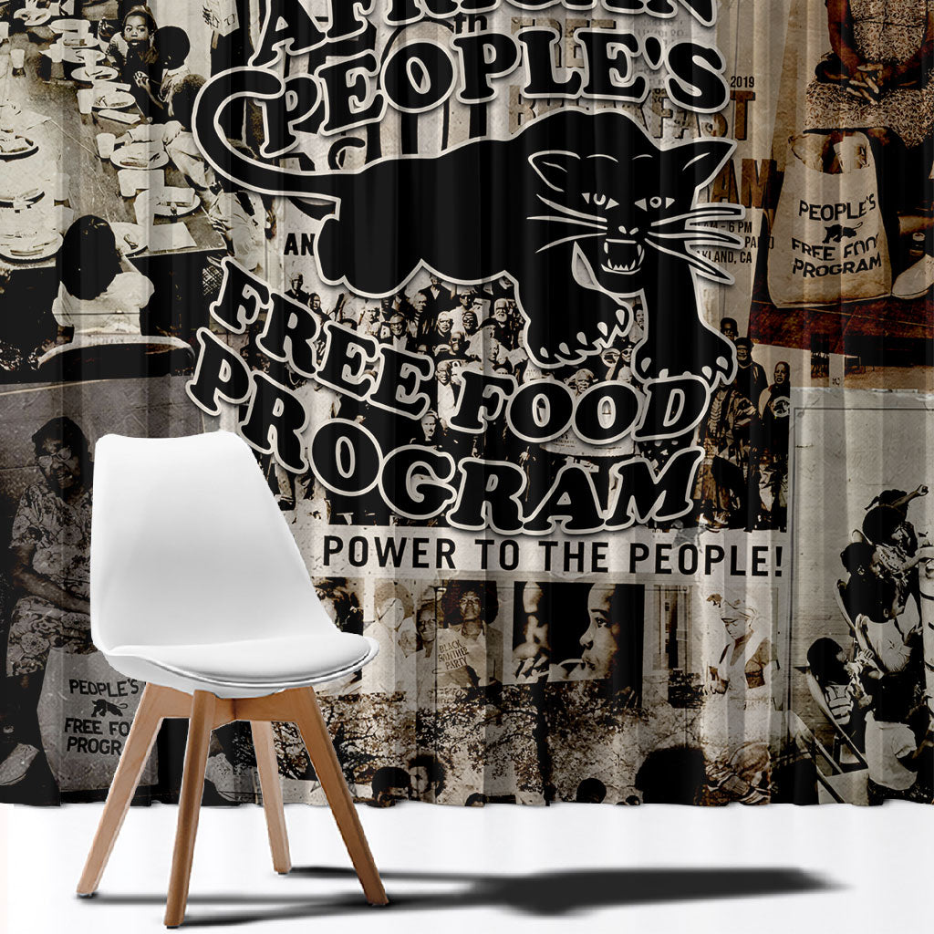 African People's Free Food Program Window Curtain Black Panther Newspaper Collage Black Panther Party
