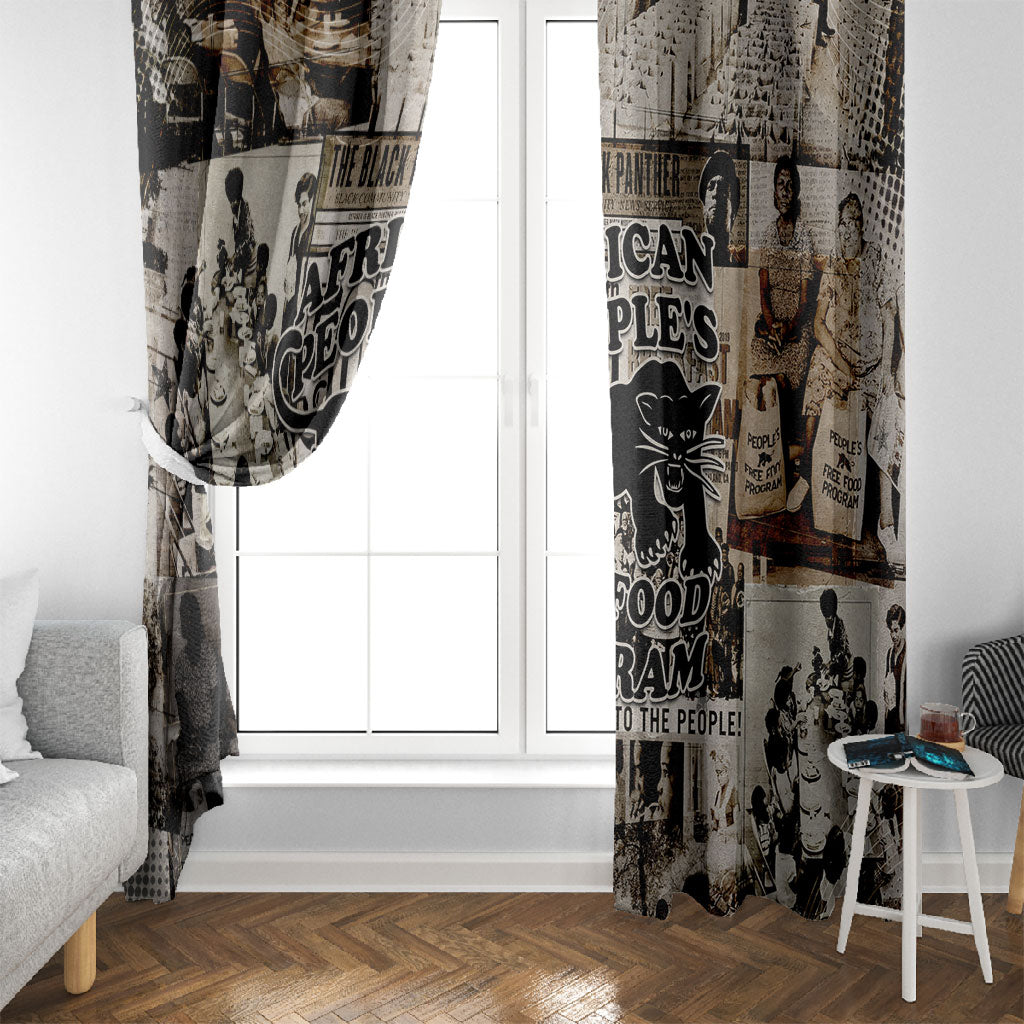 African People's Free Food Program Window Curtain Black Panther Newspaper Collage Black Panther Party