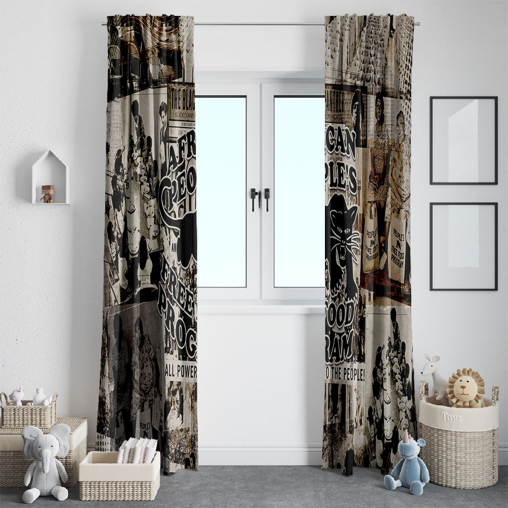 African People's Free Food Program Window Curtain Black Panther Newspaper Collage Black Panther Party