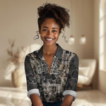 African People's Free Food Program Women Casual Shirt Black Panther Newspaper Collage Black Panther Party
