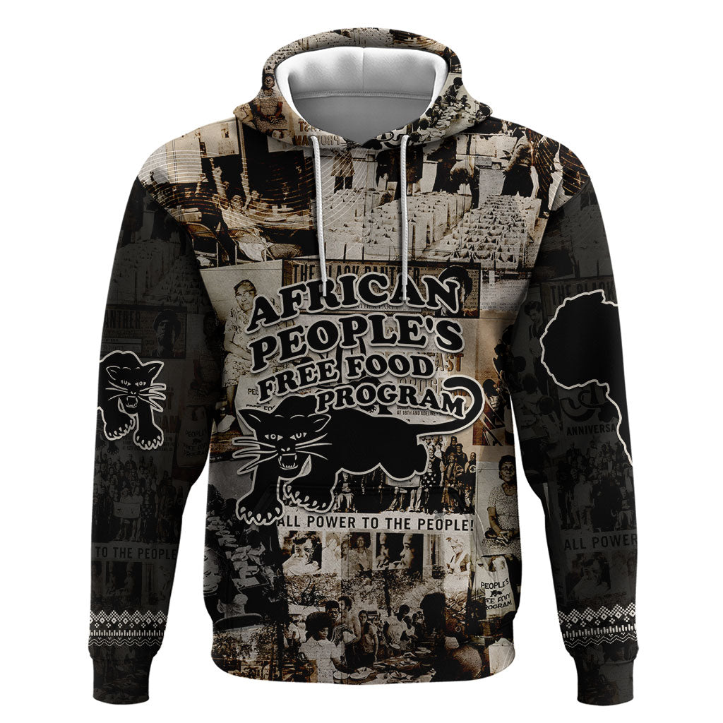 African People's Free Food Program Zip Hoodie Black Panther Newspaper Collage Black Panther Party